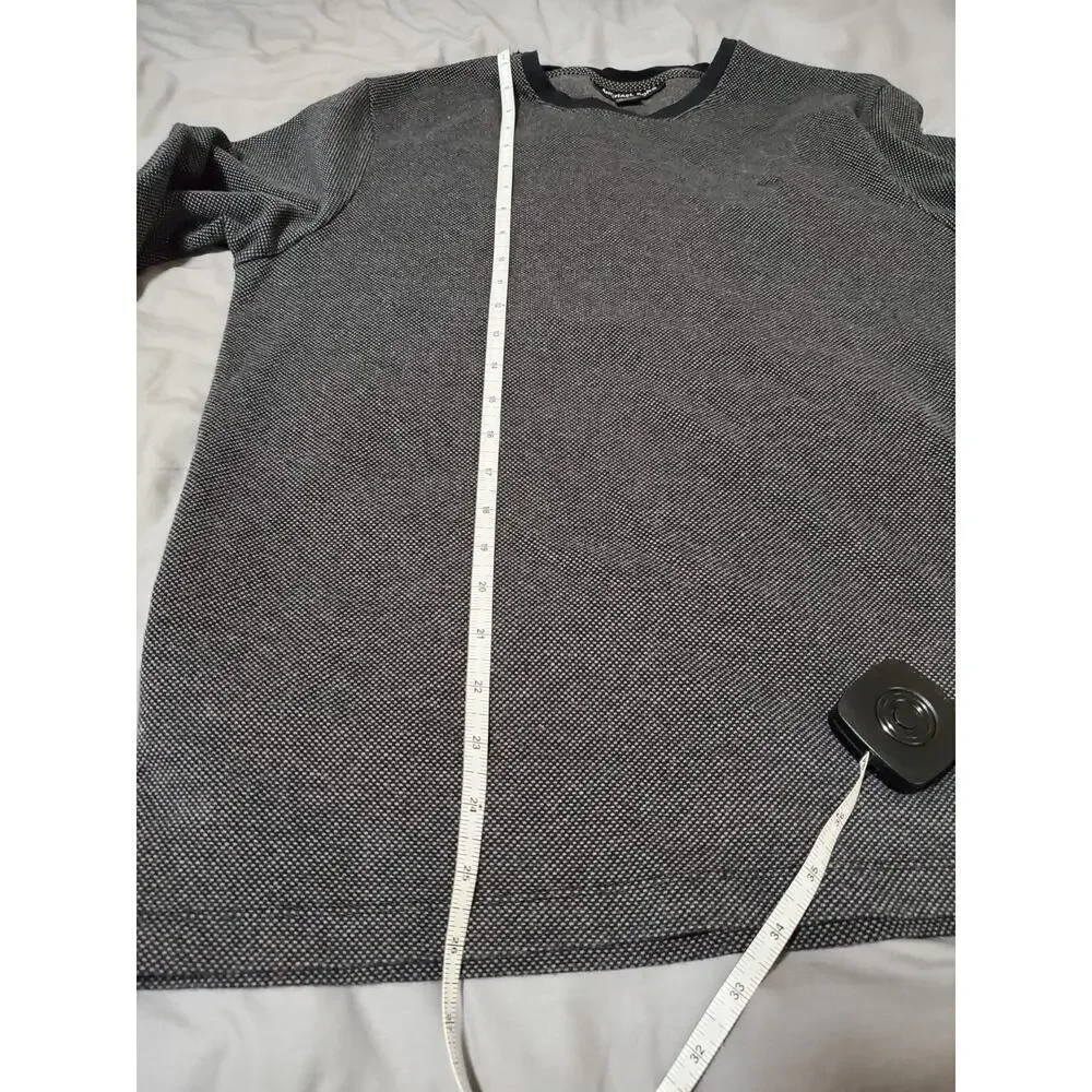 Michael Kors Men’s Sweater Charcoal Mel Grey Size L Fall 2024